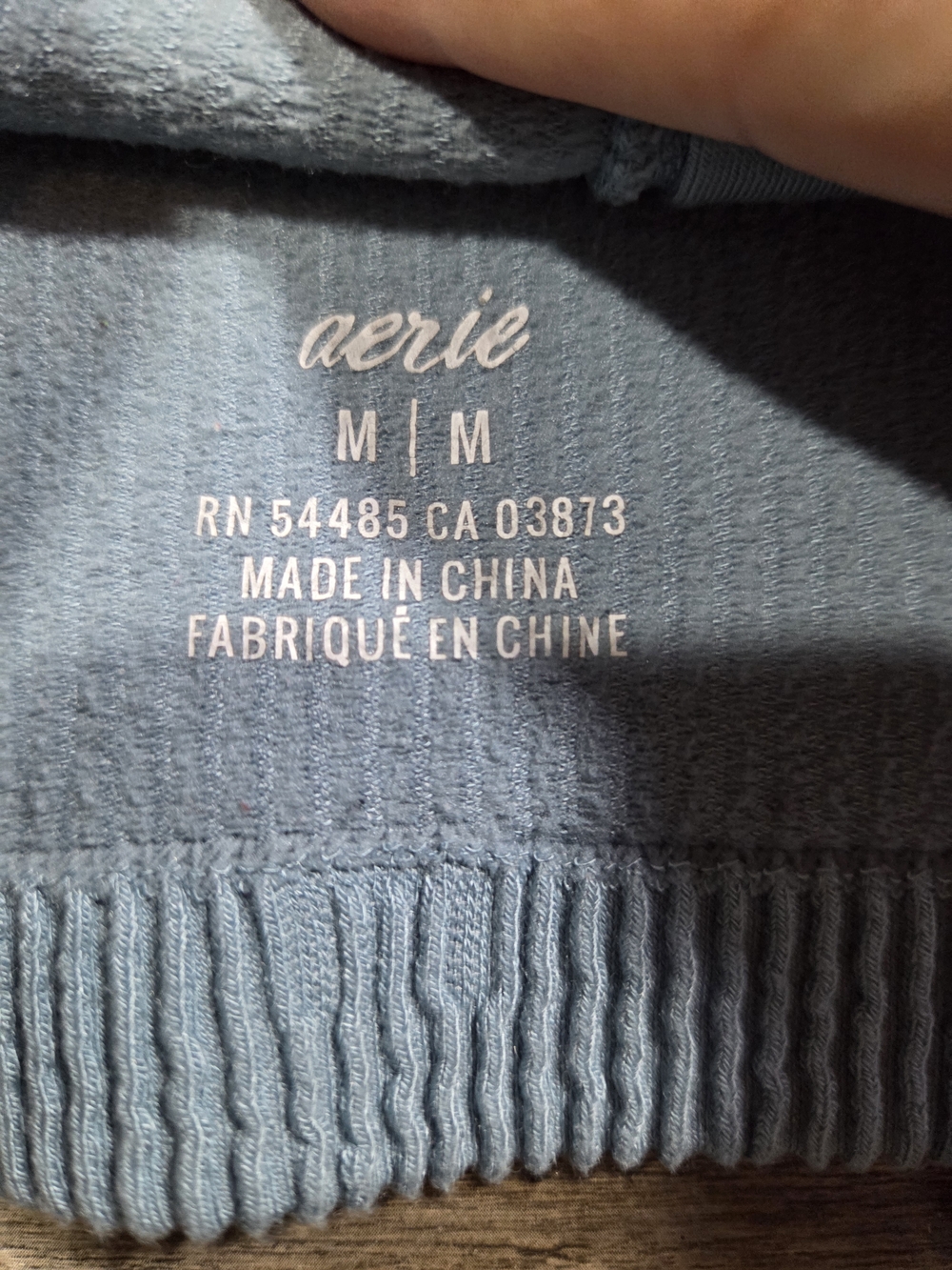 Aerie Blue Ribbed Crop Tank - Medium Snap Back - Picture 4 of 4